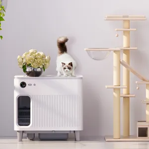 热销现代智能WIFI图雅控制猫砂盒家具隐藏式自清洁大型猫砂盒