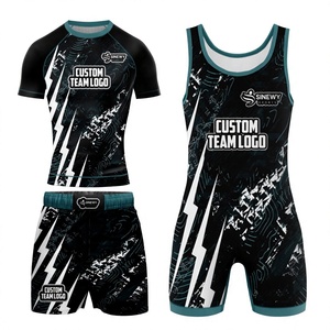 Singlet de Lucha y Levantamiento de Pesas para Hombre, Sublimado, con Bloques de Color, 300g, Spandex/Poliéster, Transpirable, Fabricante Pakistaní, Premium - Product Image 1