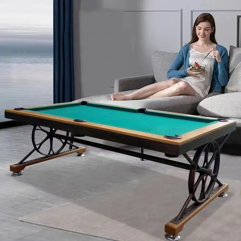 Haute qualité style européen ardoise haut pieds en métal 7ft billard neuf boules Tables personnalisé intérieur extérieur Table de billard