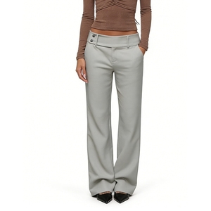 <span class=keywords><strong>Pantaloni</strong></span> da <span class=keywords><strong>Donna</strong></span> a Vita Alta con Doppio Bottone e Gamba Larga, <span class=keywords><strong>Pantaloni</strong></span> Eleganti da Completo, Moda Femminile - Product Image 6