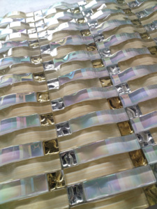 Chorro de agua patrón de onda oscuro interior decorativos de pared de mosaico de vidrio arte hasta - Product Image 6