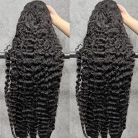 Perruque frontale en dentelle HD 13x4 en gros, cheveux humains indiens bruts, 40 pouces, petit bonnet, cheveux de temple, usage quotidien, mode, livraison rapide