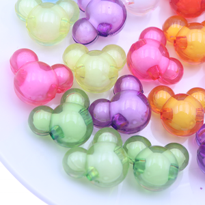 Cuentas Acrílicas Transparentes Multicolores con Cabeza de <span class=keywords><strong>Mickey</strong></span> <span class=keywords><strong>Mouse</strong></span> de Dibujos Animados para Niños, de 23*19 mm, para Lazos para el Cabello y Accesorios de Joyería - Product Image 5