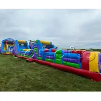 Backyard Sport Challenges Inflatable Assault Course Outdoor Obstacle Course for Rental