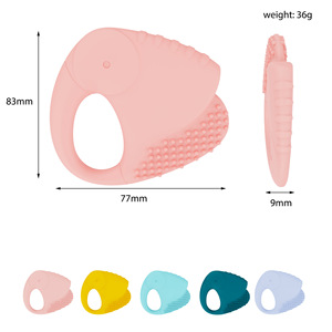 Juguete de Dentición para Bebés, Anillo de Silicona de 0 a 24 Meses, Grado Alimenticio, Calmante, para Agarrar y Morder, Azul Claro, Verde Oscuro, Azul Cielo - Product Image 3