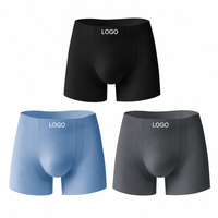 Boxers en soie glacée pour hommes, grande taille, respirants, vente en gros, caleçons élastiques pour hommes, sous-vêtements, shorts boxer