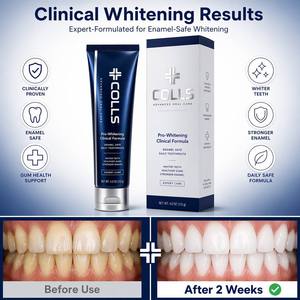 COLLS <span class=keywords><strong>Pro</strong></span> <span class=keywords><strong>Dentifrice</strong></span> Blanchissant Formule Clinique OEM Marque Privée Sûr pour l'Émail Sans Peroxyde Vente en Gros - Product Image 1