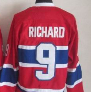 جاهزة للشحن مونتريال موريس ريتشارد الأحمر خمر متقاعد أفضل جودة الخياطة هوكي جيرسي - Product Image 1
