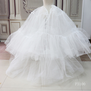 P3100 Jupon en maille élastique beige <span class=keywords><strong>sans</strong></span> <span class=keywords><strong>cerceau</strong></span> Jupon pour <span class=keywords><strong>robe</strong></span> <span class=keywords><strong>de</strong></span> <span class=keywords><strong>mariée</strong></span> - Product Image 1