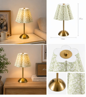 Lampe de table florale vintage sans fil rechargeable, lampe de chevet décorative LED pour chambre, café, hôtel, restaurant