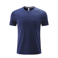T-shirts de sport respirants en maille unie 100 % polyester pour hommes, séchage rapide, pour la gym et la course à pied, personnalisables en gros