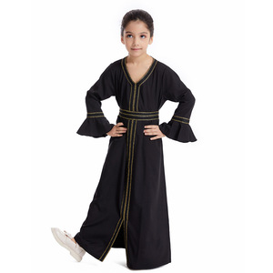 Vestido Musulmán Bordado <span class=keywords><strong>para</strong></span> <span class=keywords><strong>Niñas</strong></span>, Abaya de Manga Larga, Túnica <span class=keywords><strong>para</strong></span> Eid, Ropa de Oración Islámica, Vestido Maxi Árabe Modesto <span class=keywords><strong>para</strong></span> Ramadán - Product Image 6