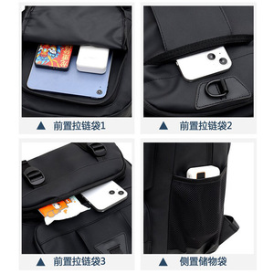 Men's <b>Backpack</b> <b>Large</b> Capacity 20-35L Anti-Theft Outdoor Travel Business Laptop Bag <b>School</b> Bag Solid Color Gray And Black - Product Image 5