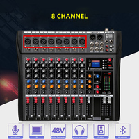 Xtuga CT80X Console de Mixage Professionnelle 8 Canaux Audio Cartes Son Mixeurs