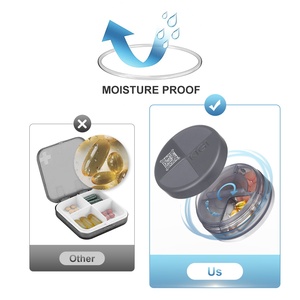 4 ngăn túi duy nhất nhỏ không thấm nước nhựa di động vòng du lịch nhắc nhở container lưu trữ Organizer trường hợp <span class=keywords><strong>Pill</strong></span> <span class=keywords><strong>Box</strong></span> - Product Image 4