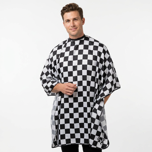 Capa de Peluquería Personalizada de Poliéster Pongee Impermeable y Antiestática para Hombre, Ajustable, con Logotipo Personalizado - Product Image 6