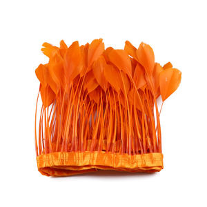 Plumes <span class=keywords><strong>d</strong></span>'<span class=keywords><strong>oie</strong></span> rayées en plumes naturelles 6-8 pouces, garniture de frange teinte pour <span class=keywords><strong>l</strong></span>'artisanat de mariage, Costumes de carnaval, pièces - Product Image 2