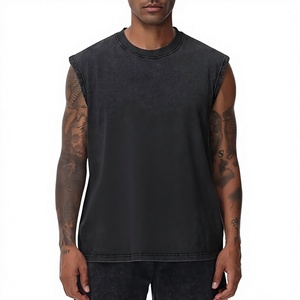 เสื้อกล้ามผู้ชาย Onstyle Sports คอกลม ผ้าถักเนื้อแน่น 100% คอตตอน ระบายอากาศได้ดี สไตล์ลำลอง สีดำฟอกย้อม - Product Image 1