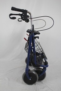 Andador Plegable de Acero Azul con Cesta para Personas Mayores, Carrito de Compras - MK MK07028, Freno en U, Capacidad de 136 kg, Certificado CE - Product Image 4
