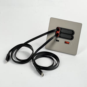 Universeel 20W Usb Type-C Stopcontact Met Intrekbare Kabel En Snel Opladen Abs Paneel 110-250V Bureaustekker - Product Image 1