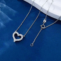 Collier pendentif de luxe en platine Pt950 avec diamant de laboratoire en forme de cœur et étoile, ensemble de bijoux fins, colliers délicats pour femmes