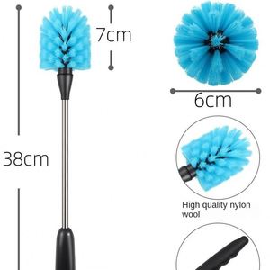 Kitchen Cleaning Cup Brush with <b>Plastic</b> Handle Nylon Bristles in Blue Brown White Transparent for Home Use for Glass <b>Drinkware</b> - Product Image 2