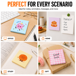 Cartoon Sticky Notes Memo Pad, Adhesive Post‑it Style <b>Notepads</b>, Smooth Writing Paper for Office School <b>Desk</b> Organizer Stationery - Product Image 3