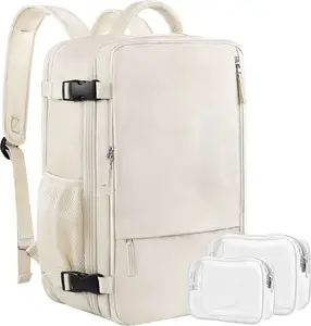 Mochila para portátil de negocios de moda Mochila clásica de mano Beige para uso de viaje Mochila para hombres y mujeres