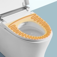 Pompa Bidet Siphon dengan Sensor Kaki, Operasi Siram Otomatis, Air Hangat, Dudukan Berpemanas, Pengering Udara, Layar Digital, Kamar Mandi Modern