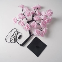 Lampe de nuit romantique à 24 LED en forme de rose artificielle, alimentée par USB, DIY, en forme d'arbre, pour la maison, la chambre à coucher, le salon, lumière d'ambiance