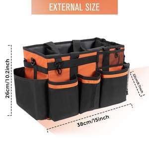 Sac de rangement extra-large RetroOrange avec compartiments ajustables pour le ménage et le jardinage - Product Image 2