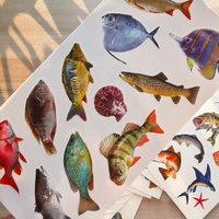 10 feuilles de tatouages temporaires imperméables style océan réaliste, motifs poissons et coquilles géantes, pour adultes, accessoires corporels tendance