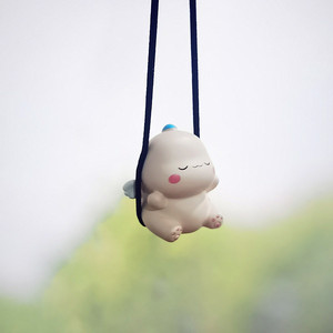 Dessin animé créatif mignon <span class=keywords><strong>petit</strong></span> <span class=keywords><strong>dinosaure</strong></span> voiture pendentif lanière balançoire figurines voiture pendentif accessoires pour voiture rétroviseur - Product Image 4