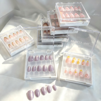 Faux ongles en gros à presser, boîte cadeau personnalisée, ongles artificiels à coller