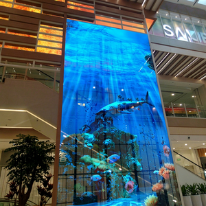 Pantalla LED de Interior para Montaje en Pared, Color Azul Claro, Pantalla Transparente, Uso en Centros Comerciales - Product Image 1
