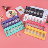 Boîte de luxe pour macarons français, emballage triangulaire, 6 macarons, boîte blanche pour gâteaux et pâtisseries, présentoir de Noël pour bonbons