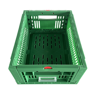 Caisse Pliable en Plastique pour Supermarché, Caisse à Légumes Empilable pour l'Agriculture, Panier de Rangement Pliant en Plastique