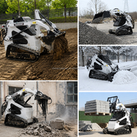Mesin Pertanian Kebun Mini Backhoe Loader Crawler Skid Steer Loader dengan Perlengkapan Tambahan