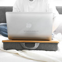 Offre Spéciale bambou table d'ordinateur portable bureau pour Ipad téléphone avec coussin Mesa Para Portatil bambou en bois ordinateur portable support de support