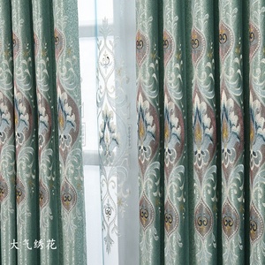 Rideau de porte et fenêtre avec broderie à motif floral, vente en gros <span class=keywords><strong>pas</strong></span> <span class=keywords><strong>cher</strong></span>, 1 pièce, pour salon et chambre à coucher - Product Image 1