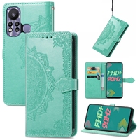 Étui portefeuille en cuir à rabat avec motif floral mandala en relief pour Infinix Hot 11 Play NOTE 11 Pro 11i 11S Hot 11 Smart 6