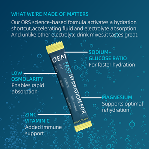 ผงอิเล็กโทรไลต์แคลอรี่ต่ำแพ็คเก็ตไฮเดรชั่นเลมอน flavour - Product Image 2