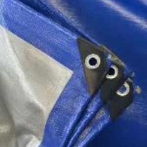 Boxin Pe Tarpaulin Blue Silver Custom Size <b>Waterproof</b> Sunproof Antiaging For Construction Site Truck Cover - Product Image 1