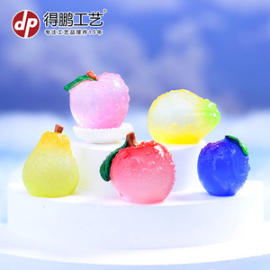 ดีพี คราฟท์เรซิ่นเครื่องประดับผลไม้ ของตกแต่งบ้านขนาดเล็กเหมือนจริง รูปทรงกลม วัสดุพลาสติกและเรซิ่น - Product Image 2