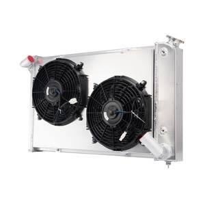 GTGMOTO Radiateur à 3 rangées avec carénage et ventilateur pour Chevy <span class=keywords><strong>Corvette</strong></span> 5.7L V8 Small Block AT 1969-1972 - Product Image 1