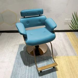 Chaise <span class=keywords><strong>de</strong></span> barbier garnie d'or <span class=keywords><strong>de</strong></span> luxe en cuir noir Rotation à 360 ° réglable en hauteur pour <span class=keywords><strong>salon</strong></span> ou changeur <span class=keywords><strong>de</strong></span> jeu - Product Image 5