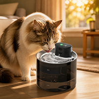 Fontaine à eau rechargeable pour animaux de compagnie 3L, distributeur d'eau sans fil pour chat, noir, commande tactile, fontaine à eau silencieuse