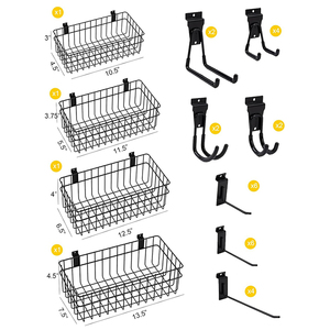 Jh-mech dây giỏ trang trại Thêm lớn thực phẩm lưu trữ có thể điều chỉnh dây lưới treo tường lưới treo giỏ - Product Image 2