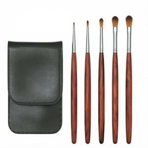 Custom Logo Acrylic Watercolor Oil Painting Artist <b>Paint</b> <b>Brushes</b> Private Label Art Supplies Nylon Hair Metal Travel/ 5-Piece <b>Set</b> - Product Image 1