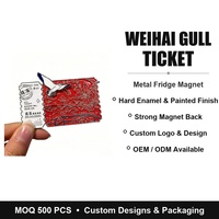 Aimant de réfrigérateur en métal émaillé personnalisé Weihai Gull, souvenir, aimant de réfrigérateur OEM